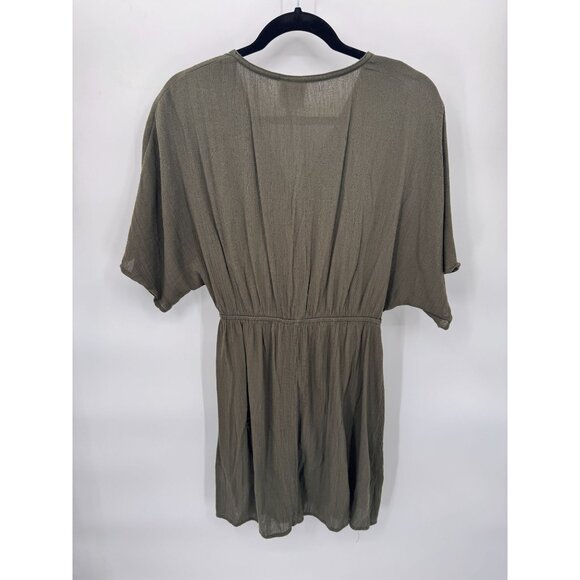 Knox Rose Dress Womens Small Green Rayon Blend Pink Embroidered Floral Tie Waist - Picture 7 of 8